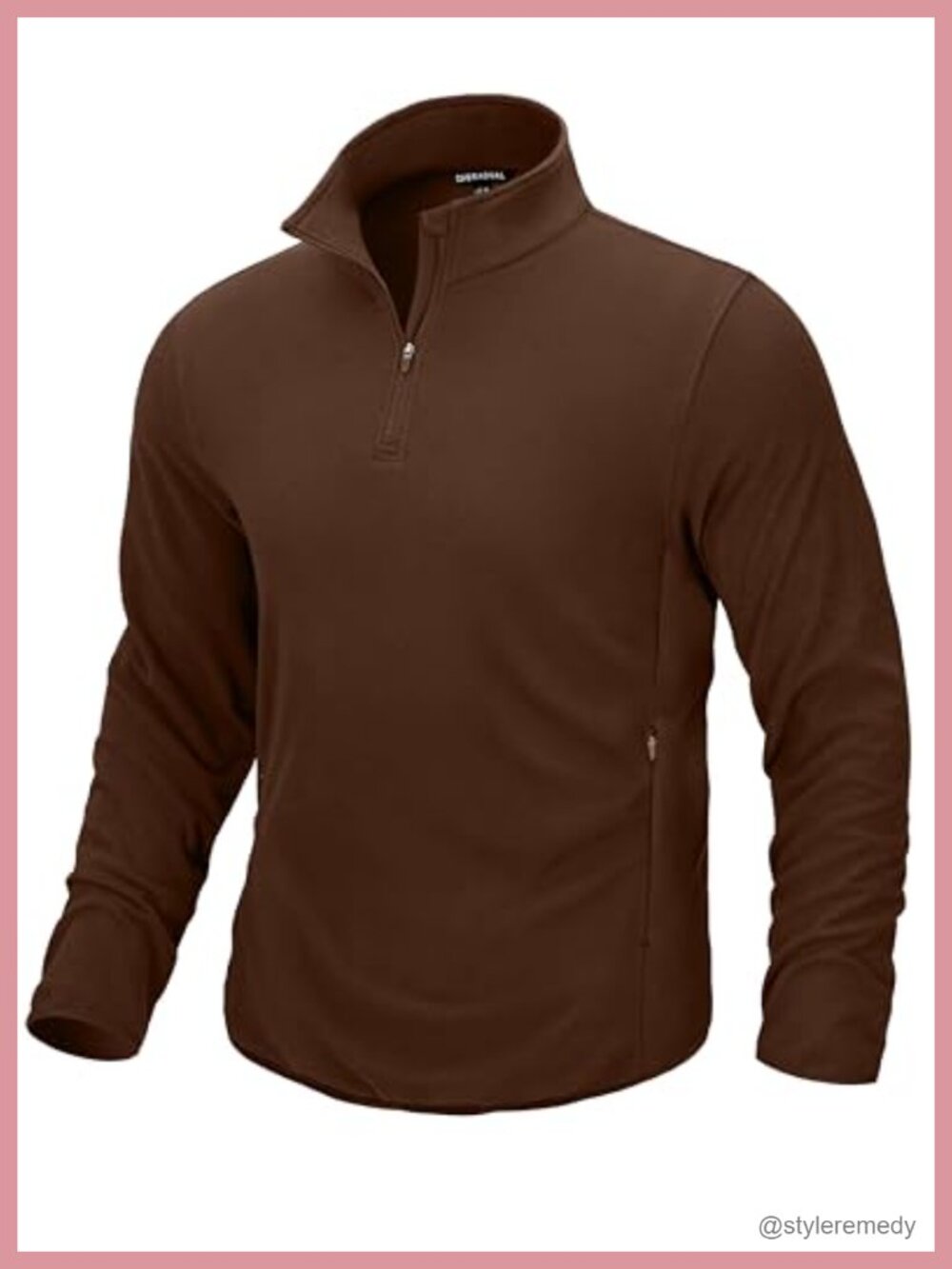 Mens Quarter Zip Fleece Pullover with Zipper Pockets Golf Sweater